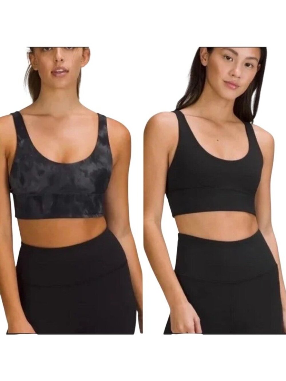 Lululemon Align Reversible Bra Light Support A/B Cup Black Heritage365 Camo Sz 8